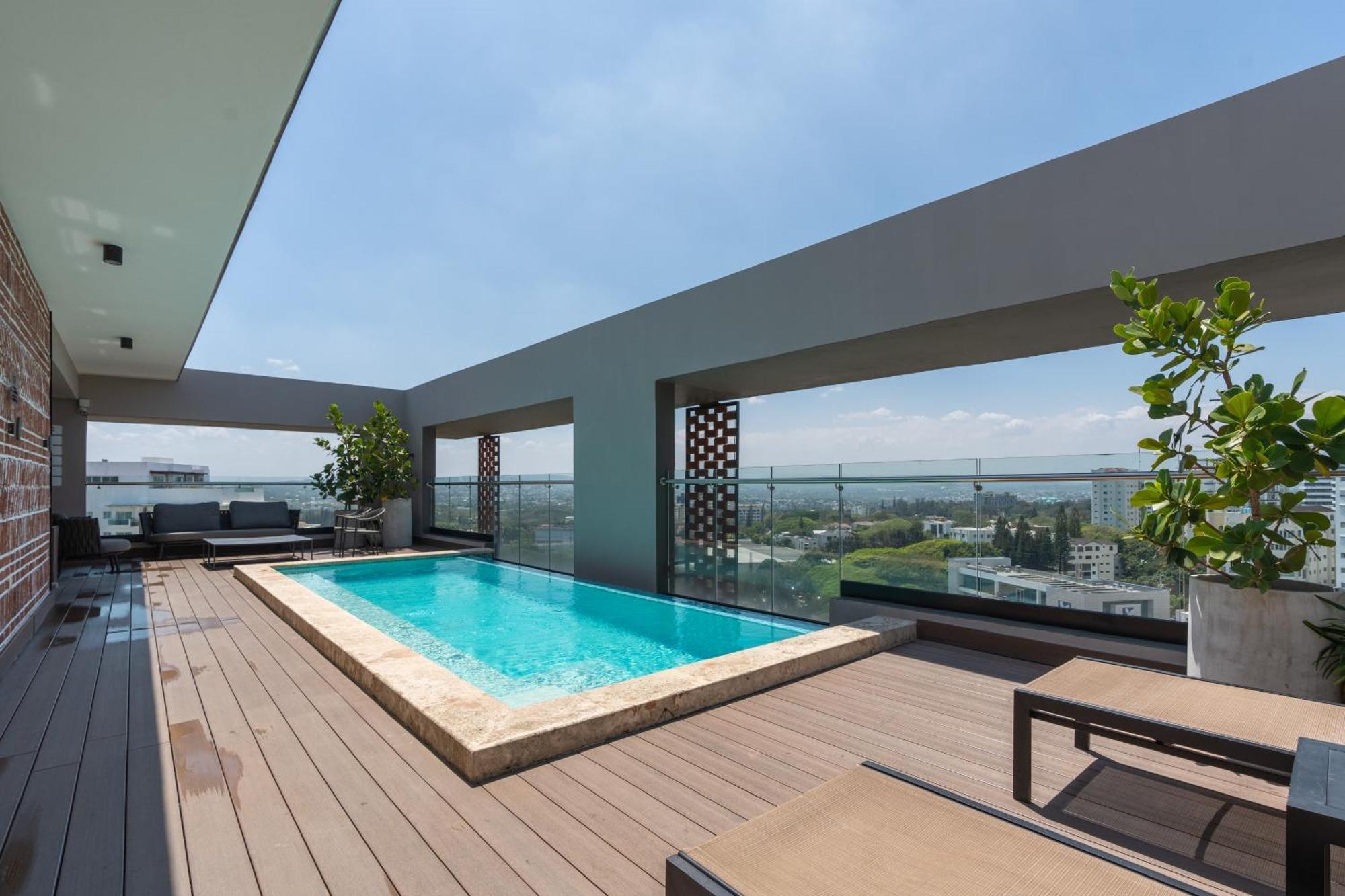Modern Luxury Condo With Rooftop Pool & Gym サンティアゴ・デ・ロス・カバリェロス エクステリア 写真